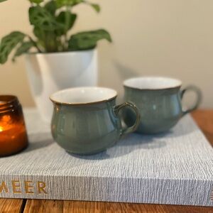 Set of Denby Regency Green Teacups – Stoneware – Made in England
